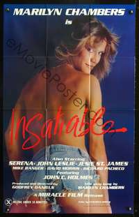 t324 INSATIABLE one-sheet movie poster '80 super sexy Marilyn Chambers!