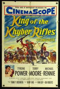 t353 KING OF THE KHYBER RIFLES one-sheet movie poster '54 Tyrone Power