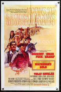 t377 MacKENNA'S GOLD one-sheet movie poster '69 Gregory Peck, Omar Sharif