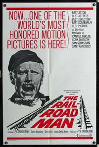 t389 MAN OF IRON one-sheet movie poster '65 Italian award winner, Rail-Road Man!