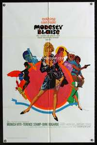 t410 MODESTY BLAISE one-sheet movie poster '66 sexy Bob Peak art of secret agent Monica Vitti!
