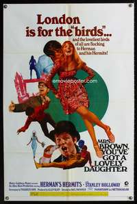 t430 MRS BROWN YOU'VE GOT A LOVELY DAUGHTER style A one-sheet '68 London is for the love birds!