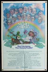 t433 MUPPET MOVIE one-sheet poster '79 Jim Henson, Drew Struzan art of Kermit the Frog & Miss Piggy!