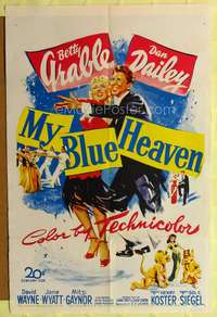 t436 MY BLUE HEAVEN one-sheet movie poster '50 Betty Grable, Dan Dailey