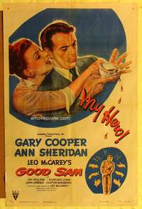 t272 GOOD SAM one-sheet movie poster '48 art of Gary Cooper & sexy Ann Sheridan!
