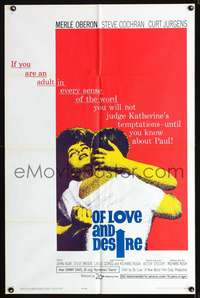 t459 OF LOVE & DESIRE one-sheet movie poster '63 Merle Oberon had so many men in her life!