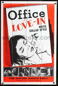 t460 OFFICE LOVE-IN one-sheet movie poster '68 white collar style sexploitation!