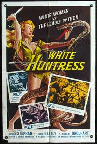 t476 OUTLAW SAFARI one-sheet movie poster R57 great artwork of White Huntress vs deadly python!