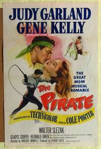 t491 PIRATE one-sheet movie poster '48 great artwork of Judy Garland and Gene Kelly!