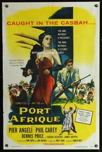 t494 PORT AFRIQUE one-sheet movie poster '56 super sexy Pier Angeli caught in the Casbah!