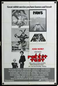 t504 RABBIT TEST one-sheet movie poster '78 Joan Rivers, Billy Crystal, great parody images!