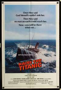 t509 RAISE THE TITANIC one-sheet movie poster '80 great re-emerging ship image!