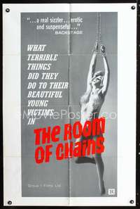 t527 ROOM OF CHAINS one-sheet '72 what terrible things did they do to their beautiful victims?