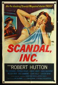 t544 SCANDAL INC. one-sheet movie poster '56 shocking magazine tabloids spy on celebs!