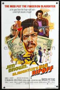 t566 SLAUGHTER'S BIG RIPOFF one-sheet movie poster '73 the mob put the finger on BAD Jim Brown!