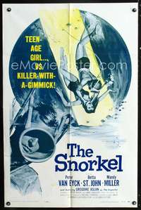 t569 SNORKEL one-sheet movie poster '58 underwater scuba diver killer with a gimmick!