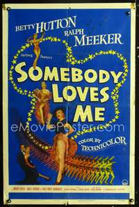 t573 SOMEBODY LOVES ME one-sheet movie poster '52 sexy dancer Betty Hutton!