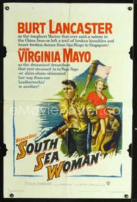 t580 SOUTH SEA WOMAN one-sheet movie poster '53 Burt Lancaster, sexy Virginia Mayo!