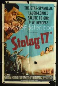 t584 STALAG 17 one-sheet movie poster '53 William Holden, Billy Wilder