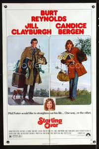 t588 STARTING OVER one-sheet poster '79 artwork of Burt Reynolds & Jill Clayburgh by Morgan Kane!