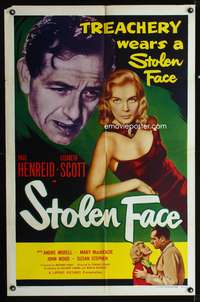 t593 STOLEN FACE one-sheet movie poster '52 Paul Henreid, very sexy bad girl Lizabeth Scott!
