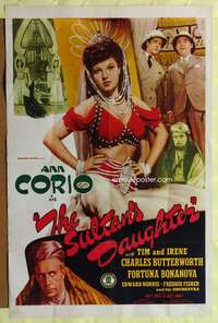 t598 SULTAN'S DAUGHTER one-sheet movie poster '44 sexy harem girl Ann Corio!