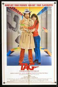 t608 TAG: THE ASSASSINATION GAME one-sheet movie poster '83 Linda Hamilton, Robert Carradine