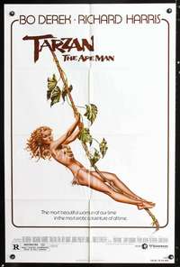 t617 TARZAN THE APE MAN one-sheet movie poster '81 art of sexy Bo Derek by James H. Michaelson!