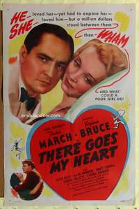 t630 THERE GOES MY HEART one-sheet movie poster R46 Fredric March, Virginia Bruce