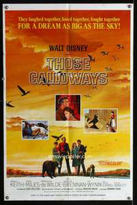 t639 THOSE CALLOWAYS style A one-sheet movie poster '65 Walt Disney, Brian Kieth