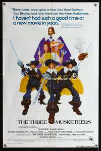 t645 THREE MUSKETEERS one-sheet movie poster '74 Michael York, Alexandre Dumas, Gomez art!