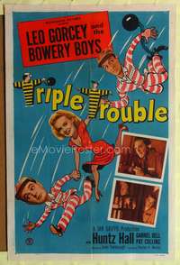 t679 TRIPLE TROUBLE one-sheet movie poster '50 Leo Gorcey and the Bowery Boys in prison!