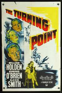 t684 TURNING POINT one-sheet movie poster '52 William Holden, film noir!