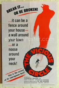t707 VICIOUS CIRCLE one-sheet movie poster '48 break it or be broken!