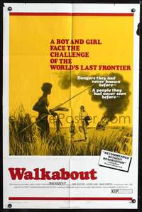t711 WALKABOUT style B one-sheet movie poster '71 Jenny Agutter, Nicolas Roeg Australian classic!