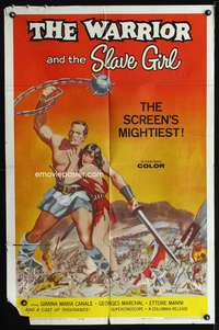 t714 WARRIOR & THE SLAVE GIRL one-sheet movie poster '59 mightiest Italian epic!