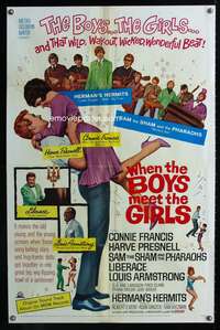t728 WHEN THE BOYS MEET THE GIRLS one-sheet movie poster '65 Connie Francis