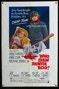 t743 WHO SLEW AUNTIE ROO one-sheet movie poster '71 mad Shelley Winters, it's dead time!