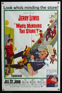 t749 WHO'S MINDING THE STORE one-sheet movie poster '63 Jerry Lewis, Jill St. John