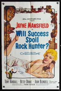 t761 WILL SUCCESS SPOIL ROCK HUNTER one-sheet movie poster '57 sexy Jayne Mansfield!