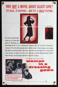 t772 WOMAN IN A DRESSING GOWN one-sheet movie poster '57 why NOT a movie about illicit love?