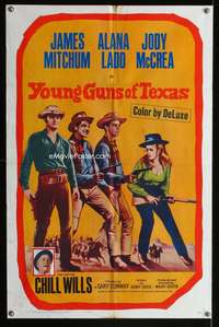 t792 YOUNG GUNS OF TEXAS one-sheet movie poster '63 James Mitchum, Alana Ladd, Jody McCrea