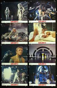 v488 SATURN 3 8 English movie lobby cards'80 Kirk Douglas, Fawcett