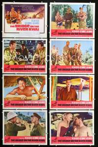 v065 BRIDGE ON THE RIVER KWAI 8 movie lobby cards R63 William Holden