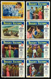 v067 BRIGHT VICTORY 8 movie lobby cards '51 Arthur Kennedy, Peggy Dow