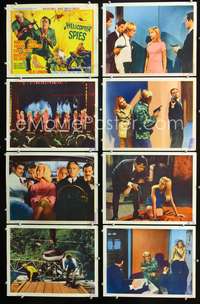 v248 HELICOPTER SPIES 8 movie lobby cards '67 Robert Vaughn, UNCLE