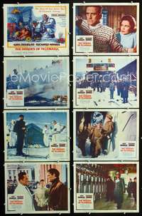 v253 HEROES OF TELEMARK 8 movie lobby cards '66 Kirk Douglas, Harris