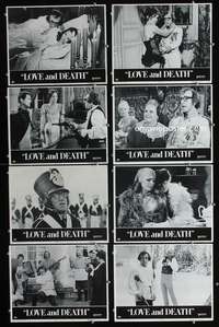 v318 LOVE & DEATH 8 movie lobby cards 75 Woody Allen, Diane Keaton