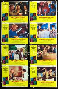 v342 MAN, A WOMAN & A BANK 8 movie lobby cards '79 Donald Sutherland