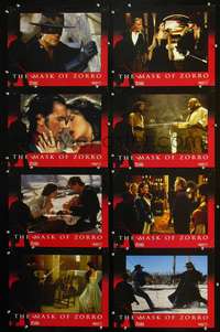 v348 MASK OF ZORRO 8 int'l movie lobby cards '98 Banderas, Zeta-Jones